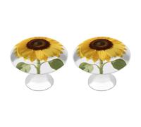 Lot de 2 boutons d'armoire de cuisine de 2,8 cm avec vis à trou unique, jaune d'été, poignées de commode, quincaillerie en acier inoxydable pour salle de bain, placard, porte d'armoire