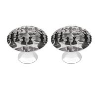 Lot de 2 boutons d'armoire de cuisine noirs et blancs - Style moderne - Pour la maison, le bureau, la cuisine