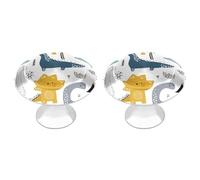 Lot de 2 boutons d'armoire dinosaures pour armoires de cuisine et tiroirs de commode, poignées de tiroir de placard