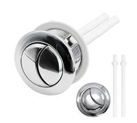 Lot de 2 Boutons de Chasse d’Eau WC 38mm, Remplacement à Double Bouton Compatible avec Trou de 4cm et Capot de 5cm, Boutons Ronds en Plastique Chromé