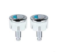 Lot de 2 boutons de chasse d'eau à double chasse d'eau, tête ronde, installation facile, systèmes de chasse d'eau de remplacement for réservoirs de citerne Pour La DéCoration(Round silver)