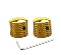 Lot de 2 boutons de contrôle de volume et de tonalité pour guitare électrique, potentiomètre, dôme en métal avec trous pour basse électrique