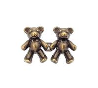 Lot de 2 boutons de jean réglables en forme d'ours - Boucle à la taille mignonne - Pour pantalons, sans couture - Remplacement d'extendeur et broches attachées (Rabbit-doré-B)