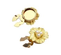 Lot de 2 boutons de manchette avec fleurs de camélia et perles synthétiques, parfaits pour un spécial, boutons de manchette floraux avec diamants étincelants