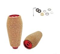 Lot de 2 boutons de moulinet DRT style balle antidérapante pour roue de tambour Daiwa en liège en caoutchouc pour moulinet de pêche modifié (rouge)
