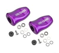 Lot de 2 boutons de moulinet en ABS pour Daiwa SLP WORKS, TATULA, FUEGO - Violet, bleu, vert, avec ensemble de vis de roulement