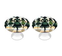 Lot de 2 boutons de placard de 2,8 cm à trou unique - Cinq silhouettes de meubles de danse hawaïenne pour commode, cuisine, salle de bain, armoire, vanité