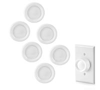 Lot de 2 boutons de rechange pour variateur d'intensité rotatif, contrôle du ventilateur, blanc, ABS, poignées à bord ondulé pour boîtes murales peu profondes (1)