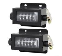 Lot de 2 boutons de réinitialisation mécaniques manuels type 0-99999 pour machine à poinçonner industrielle Noir 5,7 cm