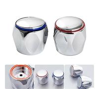 Lot de 2 boutons de robinet de rechange pour robinet d'eau chaude et froide - Rouge et bleu