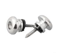 Lot de 2 boutons de verrouillage à visser pour sangle de guitare, parfaits pour guitares acoustiques et électriques (argenté)
