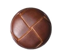 Lot de 2 boutons en simili cuir - Marron clair 25 mm - Style ballon de football rond avec tige - Idéal pour les réparations et remplacements Giddy Square