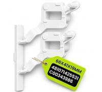 Lot de 2 boutons pour machine à laver 66 x 41 x 19 mm avec code original 481071425531 C00343986 pour Bauknecht pour Whirlpool pour Ignis compatible avec les modèles WAE WAK WAG AWS WCM WM WMC AWM WA