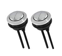 Lot de 2 boutons poussoirs de chasse d'eau de rechange, double bouton poussoir de chasse d'eau de 60 mm, robinet de chasse d'eau universel, installation facile, double bouton poussoir à tête ronde
