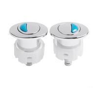 Lot de 2 boutons poussoirs de chasse d'eau en ABS et revêtement miroir, mécanisme d'économie d'eau pour réservoir de chasse d'eau ovale, lot de 2