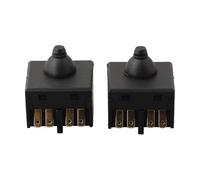 Lot de 2 boutons poussoirs de rechange pour meuleuse d'angle de 100 mm, compatible avec 100 accessoires de polisseuse, interrupteur en plastique et en métal noir