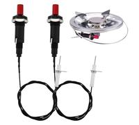Lot de 2 boutons poussoirs piézoélectriques au propane, allumeur de feu d'artifice, allumeur de gril, allume-barbecue, avec fil de 50,8 cm de long et électrode en céramique pour cheminée à gaz
