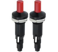 Lot de 2 boutons poussoirs piézoélectriques d'allumage à double sortie pour barbecue à gaz, cheminée et four - Noir