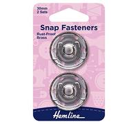 Lot de 2 boutons-pression à coudre Argenté 30 mm