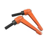 Lot de 2 boutons réglables M5/M6/M8/M10/M12, à cliquet avec filetage femelle/mâle, for machines de tournage, orange(M8*16)