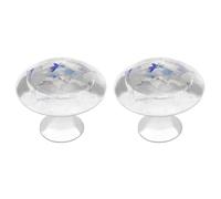 Lot de 2 boutons ronds à géométrie abstraite blanche pour tiroirs de commode, boutons d'armoire de cuisine, portes d'armoires, de meubles décoratifs