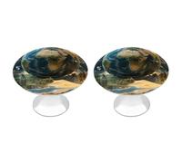 Lot de 2 boutons ronds de 2,8 cm pour tiroir de distribution géographique du monde moderne, poignées de placard de cuisine, poignées décoratives pour commode, armoires, portes pliantes, fermer