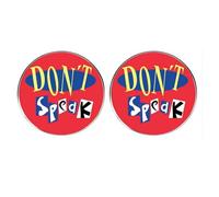 Lot de 2 boutons ronds en alliage - Design audacieux « Don't Speak » - Badge rétro vintage