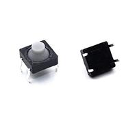 Lot de 2 boutons tactiles noirs 8 x 8 x 5 mm en silicone micro-commutateur bouton reset 4p