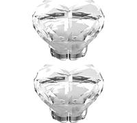 Lot de 2 boutons transparents en forme de cœur pour réservoir de toilettes, bouton poussoir pour couvercle de toilette