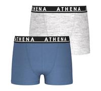 Lot de 2 boxers garçon easy color athena bleu minéral-gris chiné 6/8A