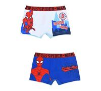 Lot de 2 boxers Marvel Spider-Man pour enfant Motif super-héros, Blanc et bleu., 6-8 ans