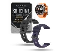 Lot de 2 Bracelet 22mm Silicone pour Garmin Fenix 9 pro 47mm, Noir,Violet | Sangle Respirante Anti-Transpiration & Léger | Attache Rapide Ajustable pour Sport, Fitness, Course & Quotidien