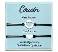 Lot de 2 bracelets assortis pour femme, adolescentes, filles, sœurs, frères, cœur réglable