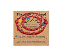 Lot de 2 bracelets assortis pour le premier jour d'école - Cadeau pour mère et fille/fils - Cadeau idéal pour la séparation des meilleures amies, l'anxiété - Bijoux tressés et réglables - Paracorde