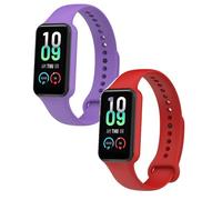 Lot de 2 bracelets compatibles avec Amazfit Band 7, bracelet réglable en silicone pour tracker d'activité Amazfit Band 7, Matériau en silicone souple, flexible et durable