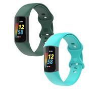 Lot de 2 bracelets compatibles avec Fitbit Charge 6/Charge 5, bracelet de rechange réglable en TPU souple pour traqueur d'activité Fitbit Charge 6, taille S et L, Small, Métal