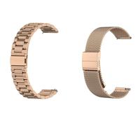 Lot de 2 bracelets compatibles avec Withings ScanWatch Light 37 mm, maille tissée de 18 mm en métal et acier inoxydable Bracelet de rechange pour montre d'affaires