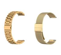 Lot de 2 bracelets compatibles avec Withings ScanWatch Light 37 mm, maille tissée de 18 mm en métal et acier inoxydable Bracelet de rechange pour montre d'affaires