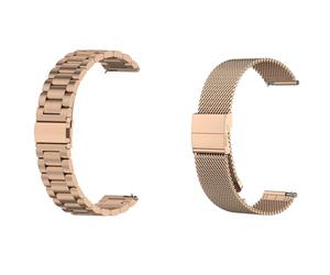 Lot de 2 bracelets compatibles avec Withings ScanWatch Light 37 mm, maille tissée de 18 mm en métal et acier inoxydable Bracelet de rechange pour montre d'affaires