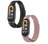 Lot de 2 bracelets compatibles avec Xiaomi Smart Band 10 - Maille en acier inoxydable - Bracelet métallique de rechange pour Xiaomi Smart Band 10, taille unique, Acier inoxydable