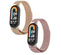 Lot de 2 bracelets compatibles avec Xiaomi Smart Band 10 - Maille en acier inoxydable - Bracelet métallique de rechange pour Xiaomi Smart Band 10, taille unique, Acier inoxydable