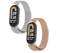 Lot de 2 bracelets compatibles avec Xiaomi Smart Band 10 - Maille en acier inoxydable - Bracelet métallique de rechange pour Xiaomi Smart Band 10, taille unique, Acier inoxydable