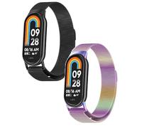 Lot de 2 bracelets compatibles avec Xiaomi Smart Band 10 - Maille en acier inoxydable - Bracelet métallique de rechange pour Xiaomi Smart Band 10, taille unique, Acier inoxydable
