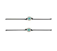 Lot de 2 bracelets d'amitié faits à la main pour couple - Cadeau réglable - Corde à main - Longue distance