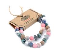 Lot de 2 Bracelets d'Amitié Pierres Précieuses - Harmonie - Pierres Précieuses Arc-en-Ciel- Vendu par 1