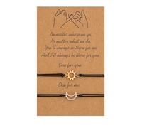 Lot de 2 bracelets d'amitié pour homme et femme, 100 % faits main, corde réglable, relation étroite, promesse, bijoux d'amitié assortis, cadeau d'amitié éternel, Acier inoxydable