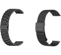 Lot de 2 bracelets de 22 mm compatibles avec Garmin Bounce 2 - Maille tissée - En acier inoxydable - Bracelet de rechange pour homme et femme, Eine Grösse, Acier inoxydable, 0