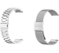 Lot de 2 bracelets de 22 mm compatibles avec Garmin Bounce 2 - Maille tissée - En acier inoxydable - Bracelet de rechange pour homme et femme, Eine Grösse, Acier inoxydable, 0