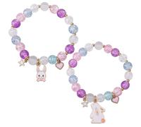 Lot de 2 Bracelets de Pâques Réglables en Forme de Lapin, Bracelets de Pâques Élastiques Cadeaux de Pâques Mignons pour Femmes Adolescentes Amies Bijoux de Pâques