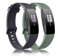 Lot de 2 bracelets de rechange compatibles avec Fitbit Inspire/Inspire HR/Inspire 2, bracelet de rechange en silicone souple pour Fitbit Inspire/Inspire HR/Inspire 2/Ace 2 (bleu nuit + cactus, taille